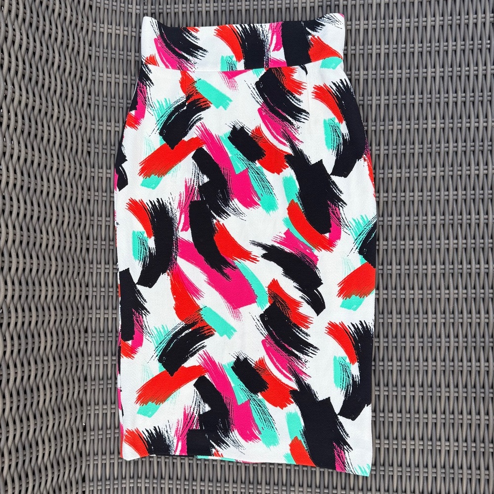Antonio Melani Colorful Abstract Print Women's Skirt - Size 0